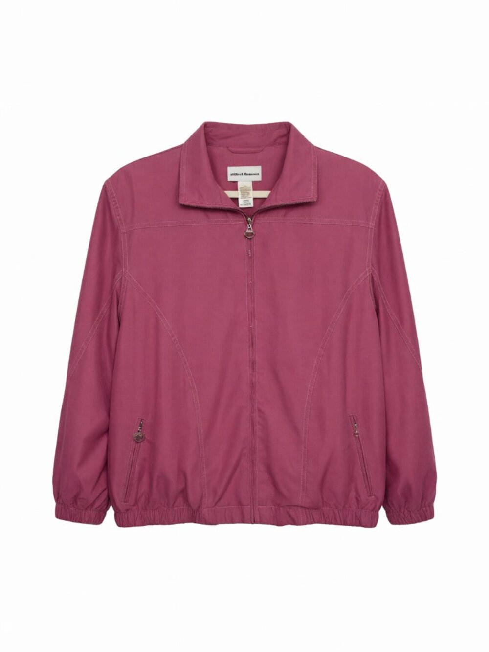 Alfred Dunner Women's Pink Jacket Size L Full Zip Polyester